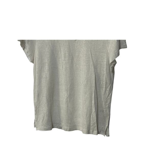 SANCTUARY TOP WOMENS SIZE LARGE 100% LINEN PERFECT TEE SHIRT WHITE NEW - Picture 7 of 12